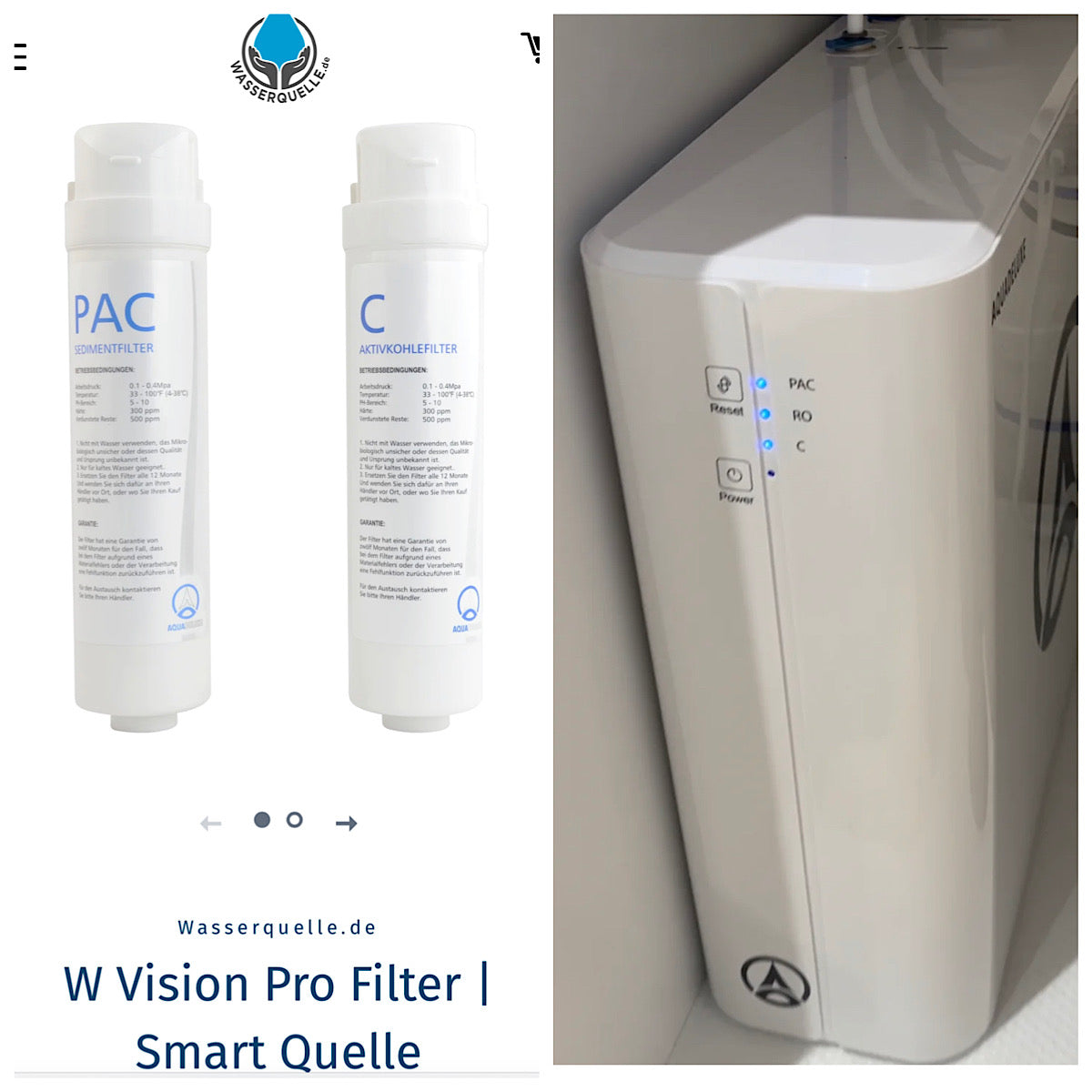 W Vision Pro Filter | Smart Quelle Vorfiltersatz mit 50% Rabatt