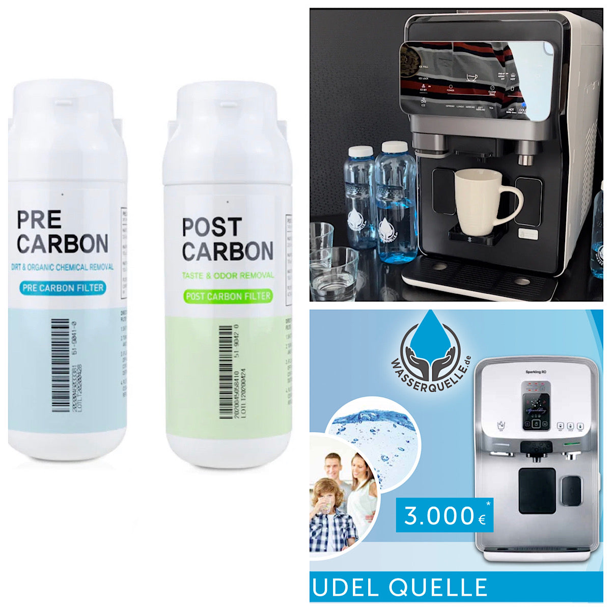 ATCR Filtersatz mit 30% Sonderrabatt 🤝 Vor & Nachfilter | Pre Carbon, Post Carbon für  passend für Sprudel Quelle/ RO Sparkling & Espre Caffe Wasserquelle