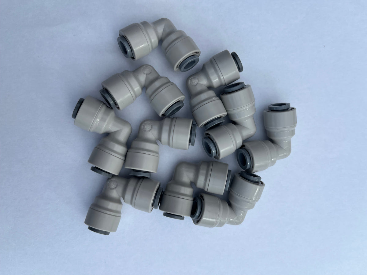 Eckverbinder Set / 10 Verbinder ( 90 grad  ) 1/4 Zoll für Wasserfilter als Umkehrosmoseanlagen als Schnellanschluss & Steckverbinder 🤝