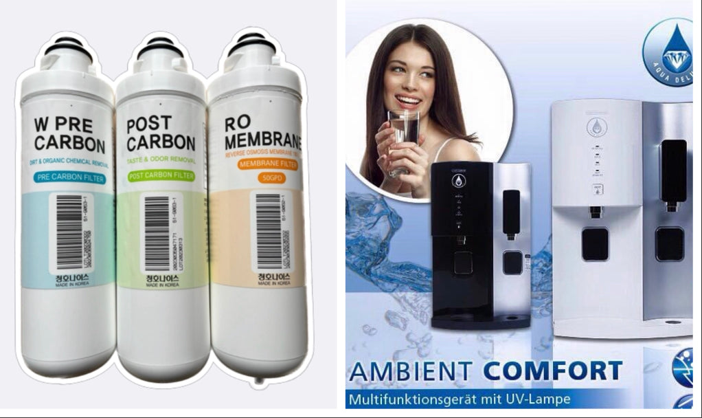 T Filtersatz & T RO-Membran 50 GPD &im Set mit 35% Sonderrabatt 🤝  mit T Filtersatz | Vor & Nachfilter | Pre Carbon, Post Carbon für Ambient Comfort ( CHP-3930D), WHI Caffee Ambient (cCHP-3931Dc) und Omni (CHP-4030D)