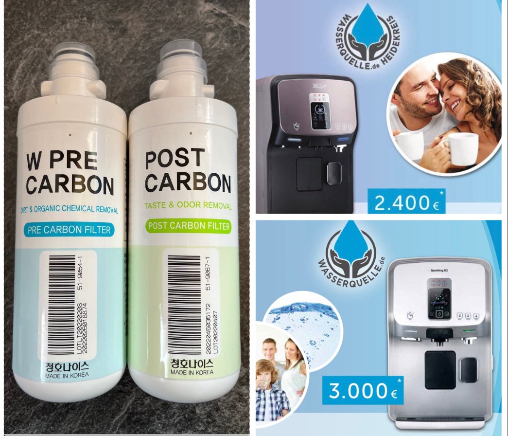 NAIS TCR Filtersatz Vor & Nachfilter | NAIS Pre Carbon, NAIS Post Carbon für die Energy Quelle / WHI Caffe IV Edge (CHP-5351DL) und Sparkling RO (CHP-5361DL)