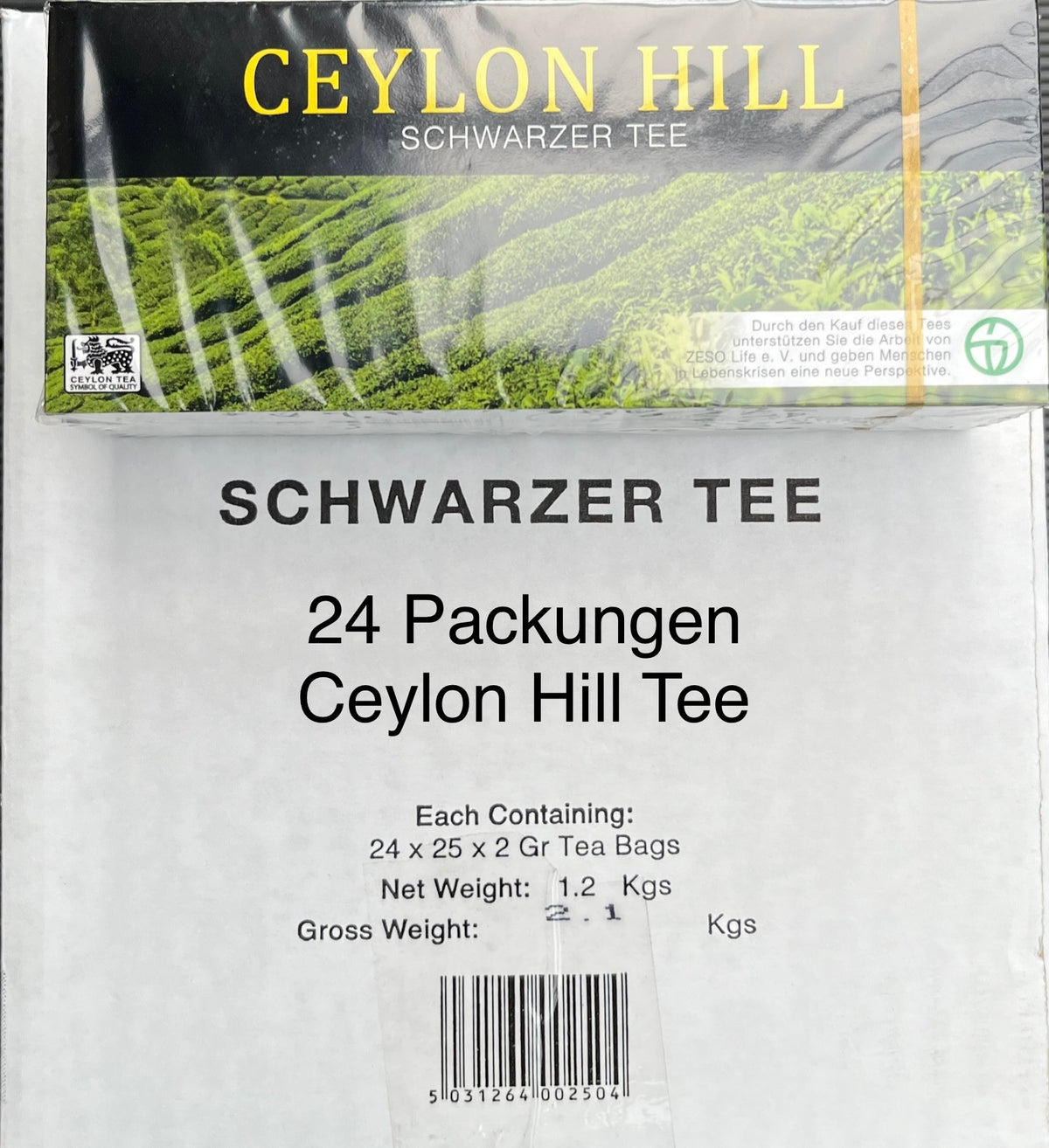 Kiste CEYLON HILL Tee ( 24 Packungen Ceylon Hill Tee ) - Schwarzer Tee Sri Lankás von GFH Support GmbH & ZESO Life e.V