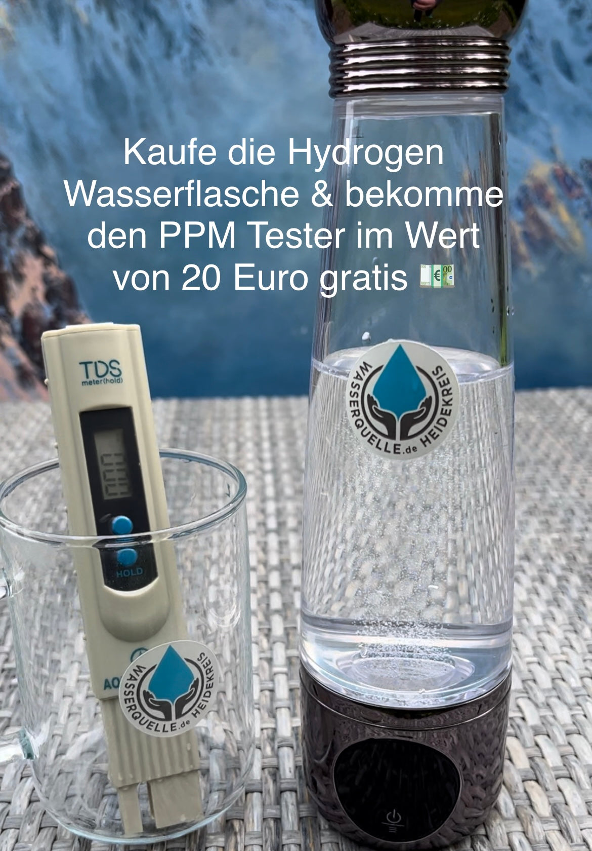 Hydrogen Wasserflasche 💧 Hydrogen Water Bottle | Hydrogenflasche Aqua Get + PPM Tester gratis 🤝