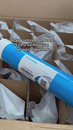 Laden und Abspielen von Videos im Galerie-Viewer, 25 x Vontron Membrane 75 GPD für 100 Euro für alle RO-5 Filtersysteme wie RO-5, ALK 550, ROWA, Aqua Deluxe, Aqua Living, Aqua Save u.s.w mit 50% Rabatt
