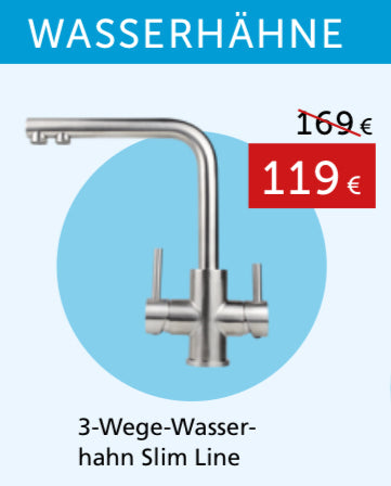 3 Wege Wasserhahn Slim Line mit 50% Rabatt