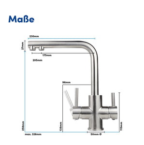 3 Wege Wasserhahn Slim Line